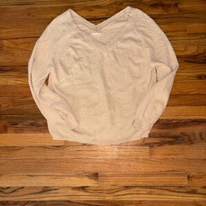 Cozy Beige plus size womens V-Neck Sweater like new! By Heyson #leisure#lounge